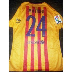 Mathieu Barcelona 2015 2016 MATCH WORN Soccer Jersey XL